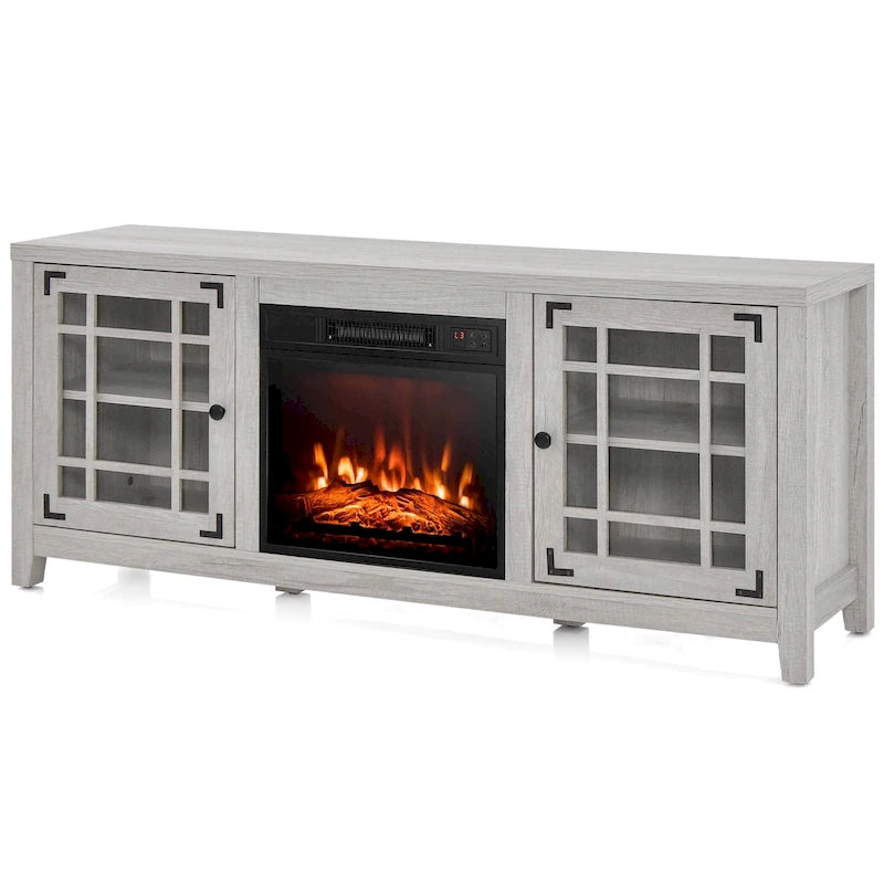 Mueble de TV con chimenea eléctrica de 58 pulgadas para televisores de hasta 65 pulgadas