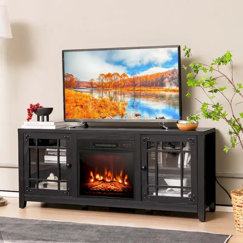 Mueble de TV con chimenea eléctrica de 58 pulgadas para televisores de hasta 65 pulgadas