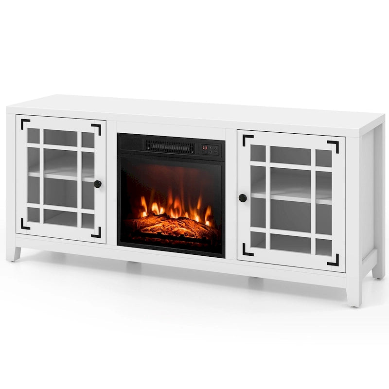 Mueble de TV con chimenea eléctrica de 58 pulgadas para televisores de hasta 65 pulgadas