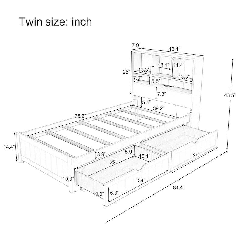 Upholstered Storage Platform Bed with Hydraulic Lift – Queen or King Size