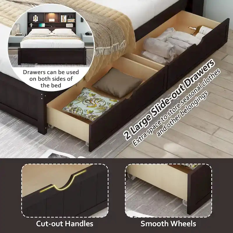 Upholstered Storage Platform Bed with Hydraulic Lift – Queen or King Size
