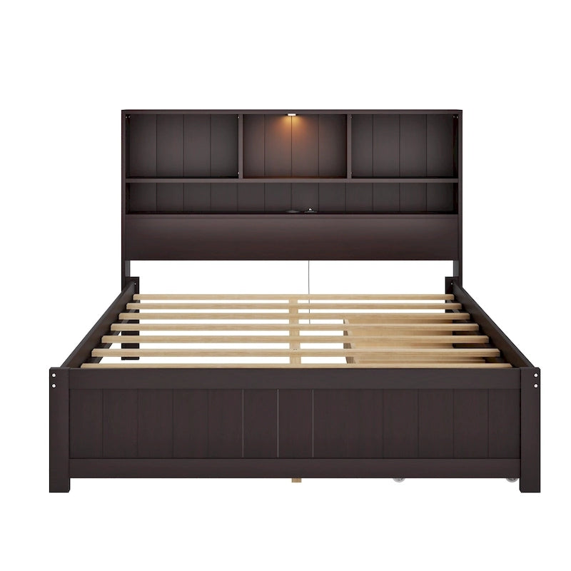 Upholstered Storage Platform Bed with Hydraulic Lift – Queen or King Size