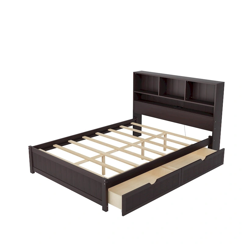 Upholstered Storage Platform Bed with Hydraulic Lift – Queen or King Size