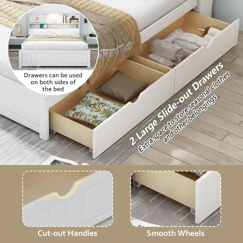 Upholstered Storage Platform Bed with Hydraulic Lift – Queen or King Size