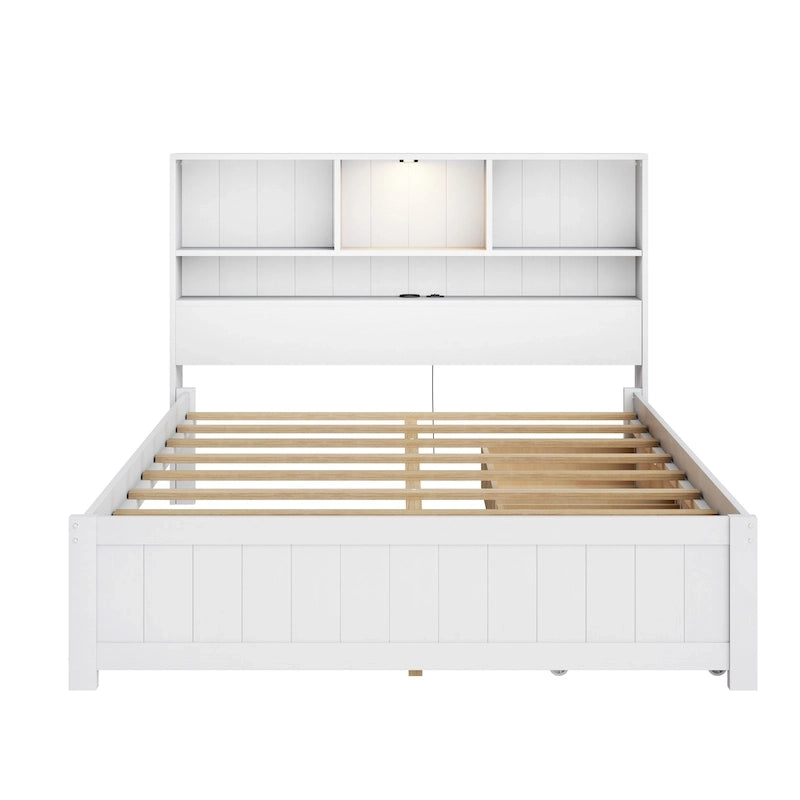 Upholstered Storage Platform Bed with Hydraulic Lift – Queen or King Size