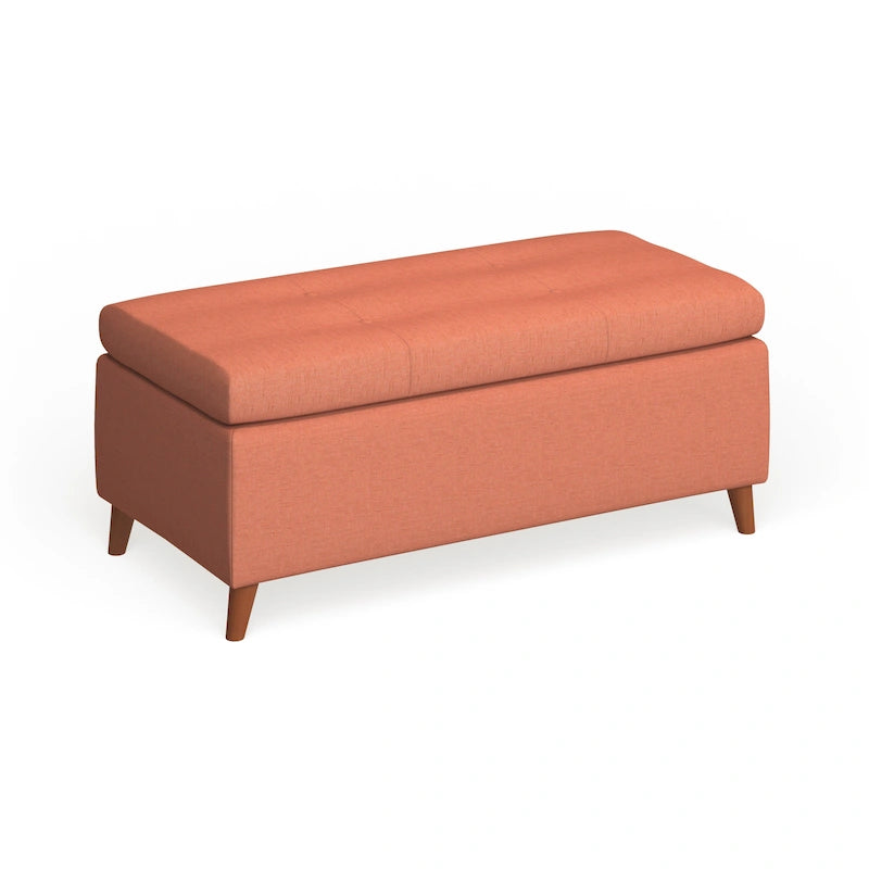 Panca pouf contenitore imbottita con coperchio trapuntato – per camera da letto o ingresso