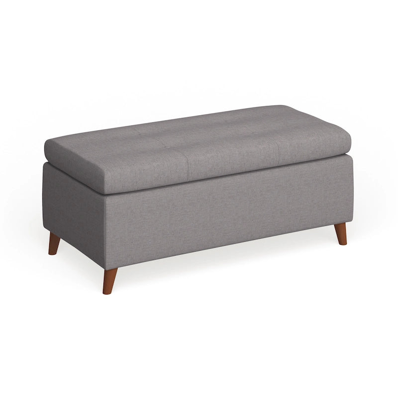 Panca pouf contenitore imbottita con coperchio trapuntato – per camera da letto o ingresso