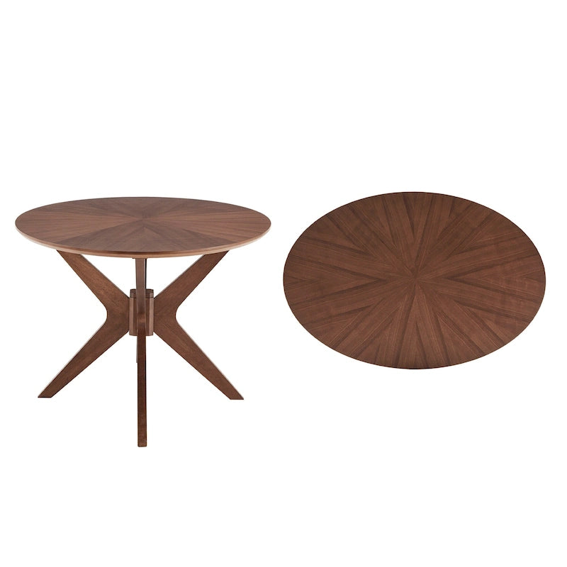Ovaler Esstisch im Mid-Century-Modern-Stil mit Walnussholz-Finish