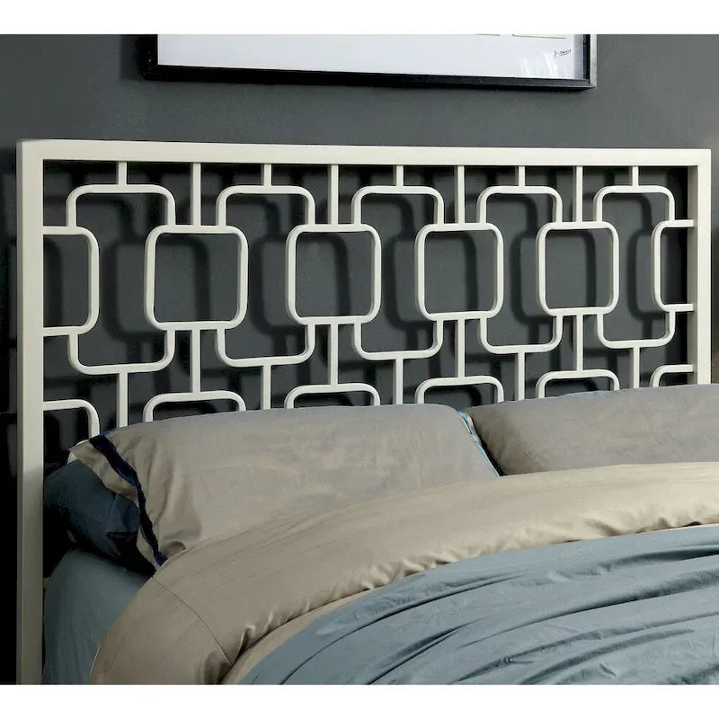 Industrial Metal Platform Bed with Headboard – Full, Queen or King Size