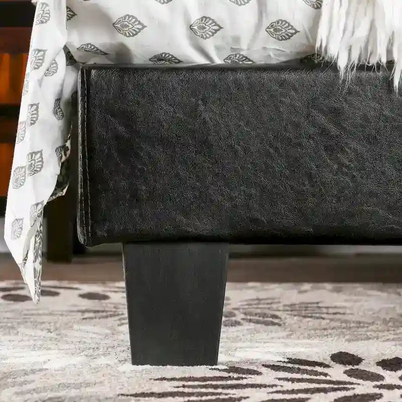 Cama tipo plataforma California king con cabecero tapizado – no necesita base de resortes