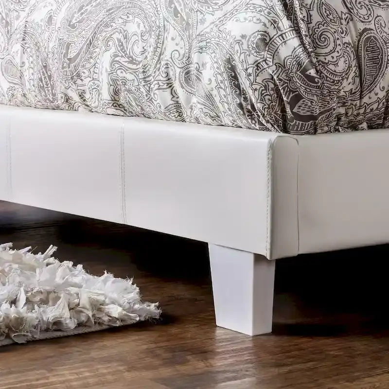 Cama tipo plataforma California king con cabecero tapizado – no necesita base de resortes