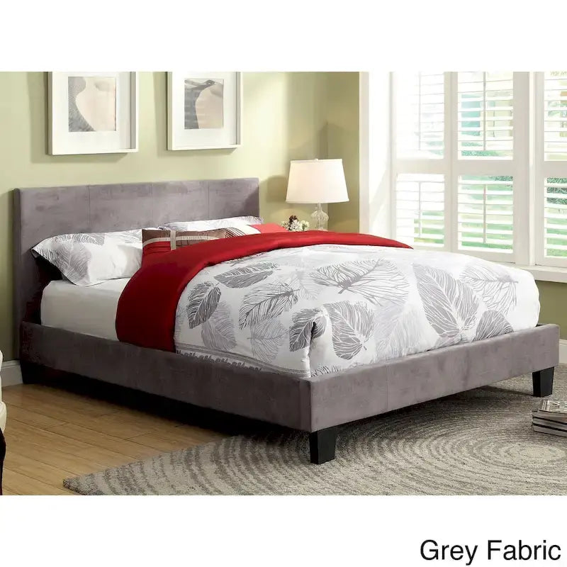 Cama tipo plataforma California king con cabecero tapizado – no necesita base de resortes