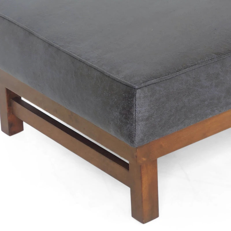 Μοντέρνο οθωμανικό σκαμπό κοκτέιλ από μικροΐνες με ξύλινο σκελετό – τραπεζάκι σαλονιού ή υποπόδιο