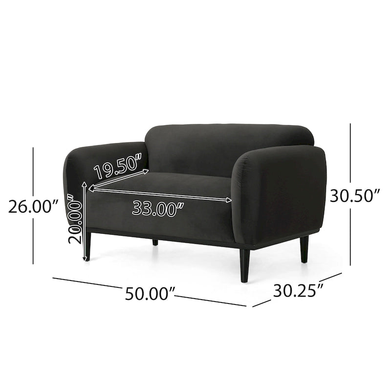 Stoff-Zweisitzer mit gepolsterten Armlehnen – Sofa für 2 Personen