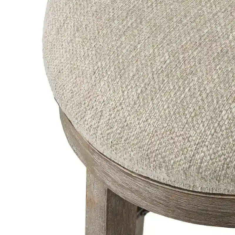 Taburete giratorio de mostrador con asiento tapizado y base de madera