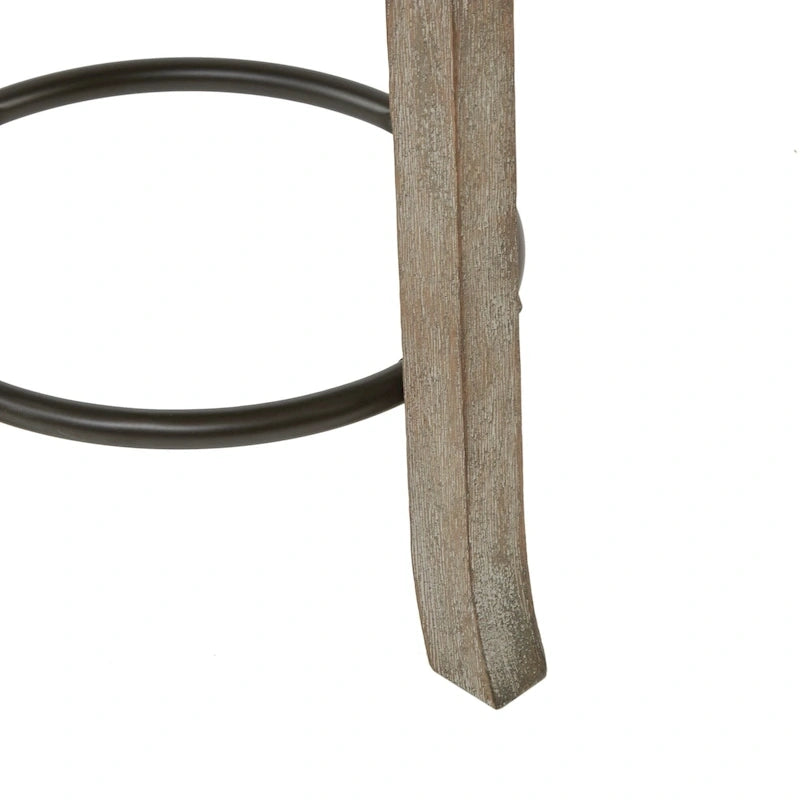 Taburete giratorio de mostrador con asiento tapizado y base de madera