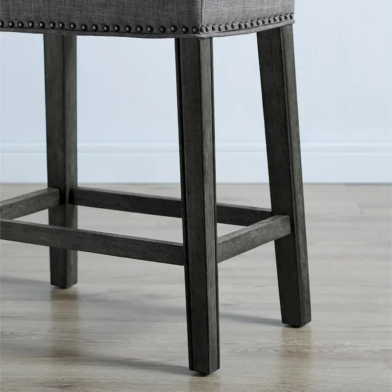 Taburetes de mostrador con asiento tipo silla de montar sin respaldo y base de madera en A - 2 piezas