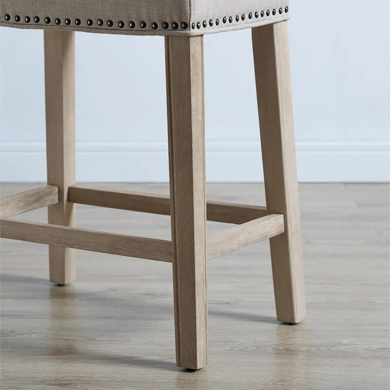 Backless Saddle Seat Counter Stools with A-Frame Wood Base – 2 Piece