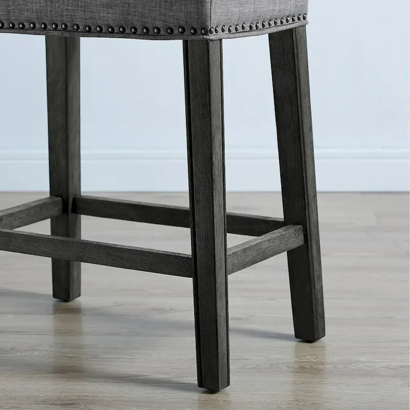 Backless Saddle Seat Counter Stools with A-Frame Wood Base – 2 Piece