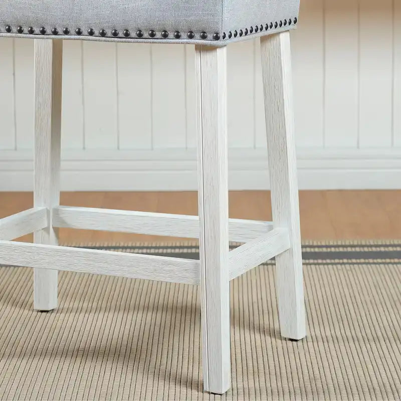 Backless Saddle Seat Counter Stools with A-Frame Wood Base – 2 Piece