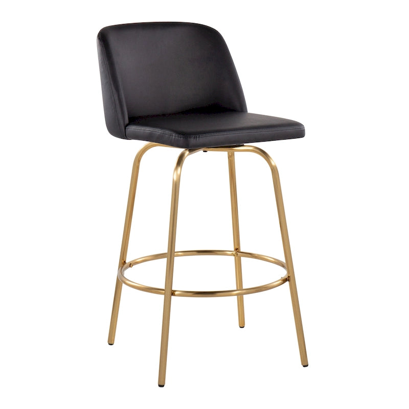 Industrielle Metall-Barhocker mit Fußstütze, 2er-Pack