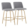 Silver Orchid Vallberga 26 Counter Stool with Gold Metal Base (Set of 2)