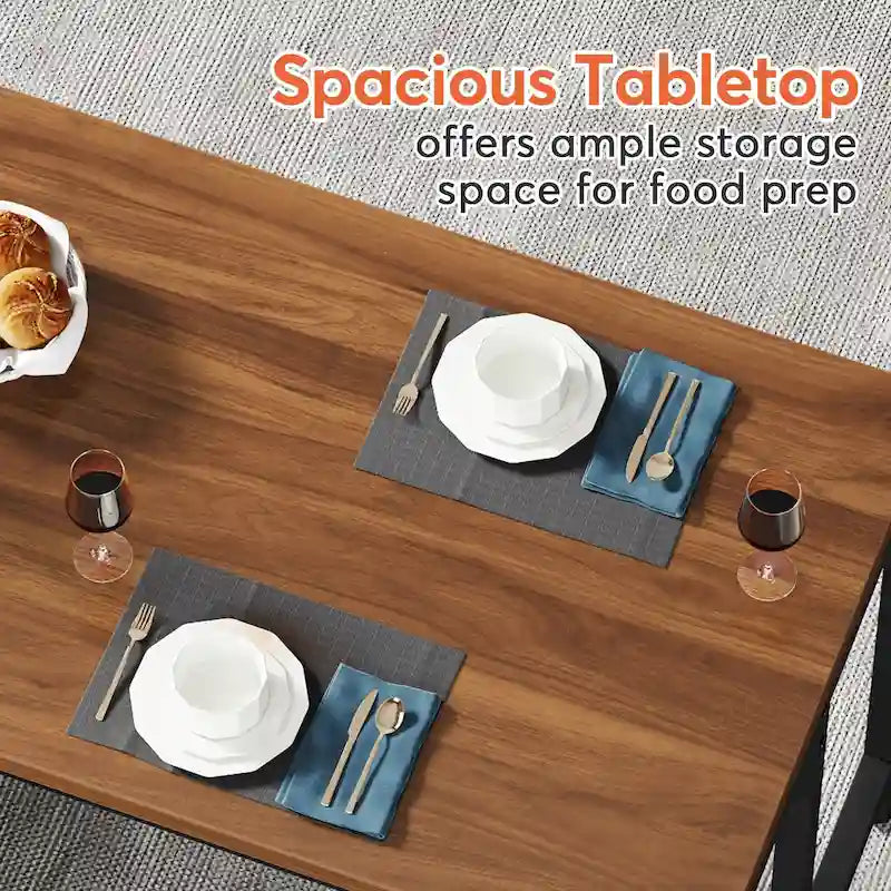 Isla de cocina de 43 pulgadas de ancho, mesa de cocina con 5 estantes abiertos
