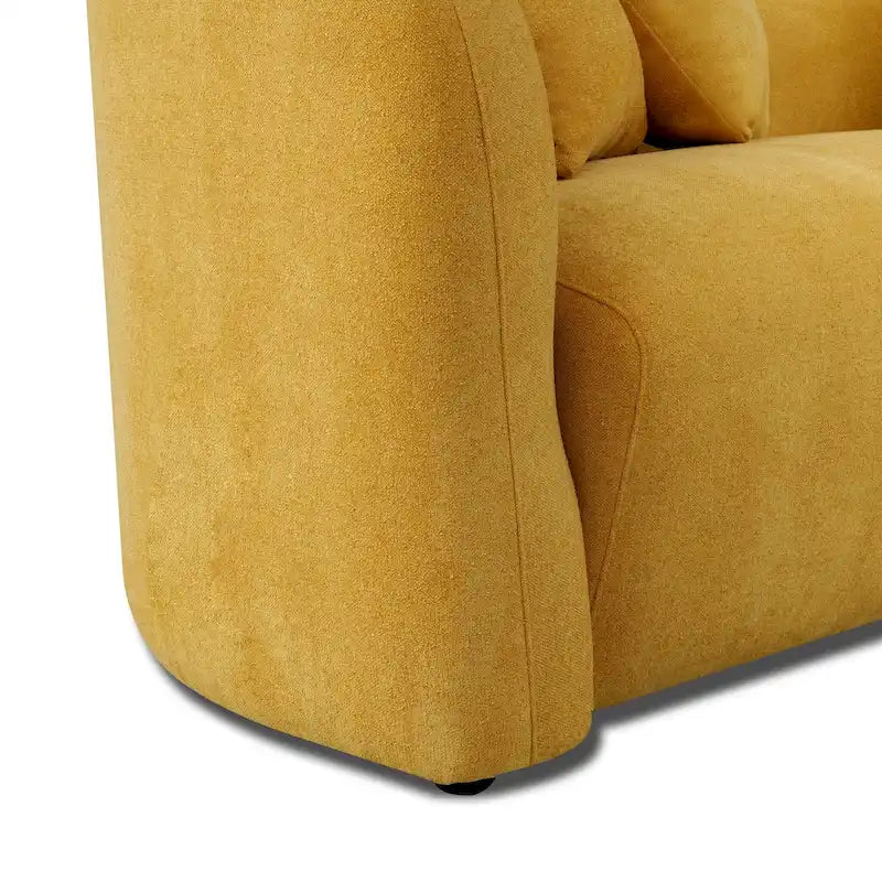 Sofá curvo bouclé de estilo moderno de mediados de siglo - 3 plazas