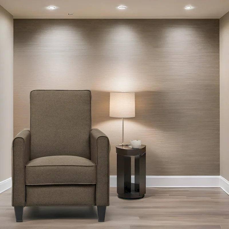 Sillón reclinable pushback para cine en casa - sillón reclinable compacto con reposabrazos y reposapiés ajustable, ideal para espacios pequeños
