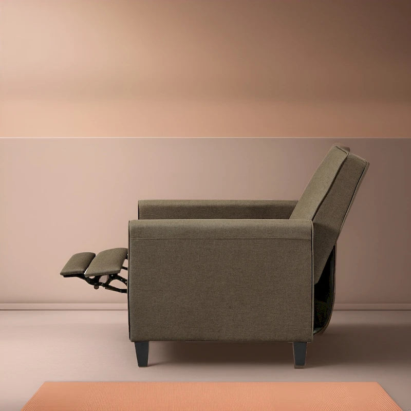 Sillón reclinable pushback para cine en casa - sillón reclinable compacto con reposabrazos y reposapiés ajustable, ideal para espacios pequeños