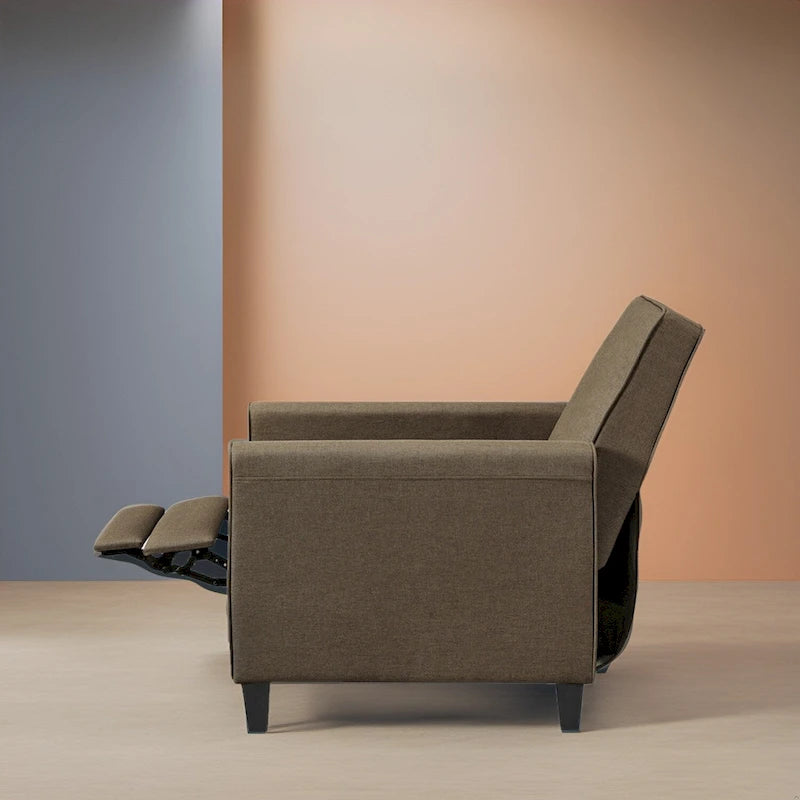 Sillón reclinable pushback para cine en casa - sillón reclinable compacto con reposabrazos y reposapiés ajustable, ideal para espacios pequeños