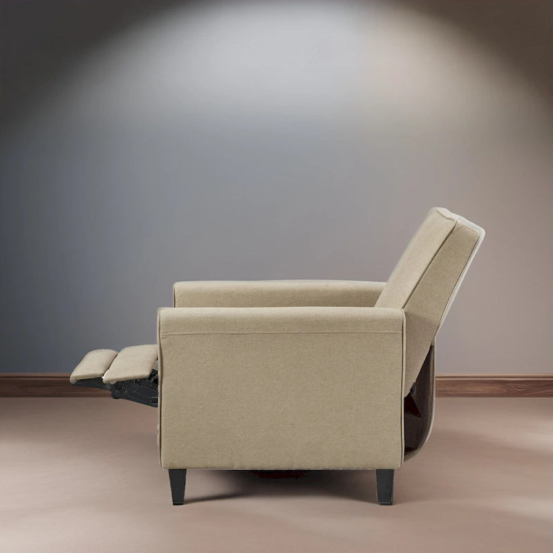 Πολυθρόνα home theater με ανάκλιση και μηχανισμό pushback - συμπαγής ανακλινόμενη πολυθρόνα με μπράτσο και ρυθμιζόμενο υποπόδιο, ιδανική για μικρούς χώρους