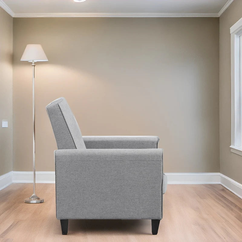 Πολυθρόνα home theater με ανάκλιση και μηχανισμό pushback - συμπαγής ανακλινόμενη πολυθρόνα με μπράτσο και ρυθμιζόμενο υποπόδιο, ιδανική για μικρούς χώρους