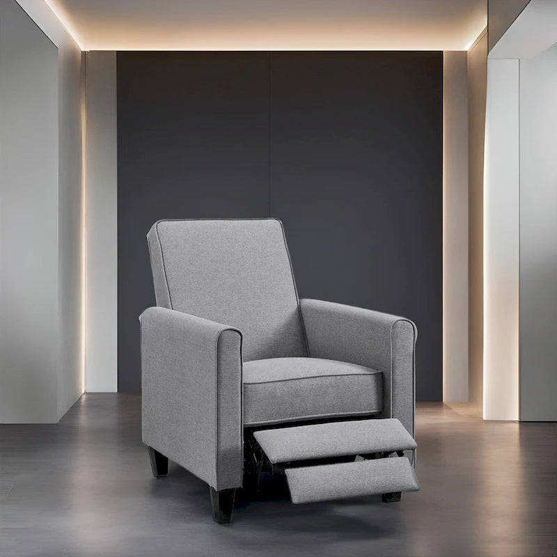 Πολυθρόνα home theater με ανάκλιση και μηχανισμό pushback - συμπαγής ανακλινόμενη πολυθρόνα με μπράτσο και ρυθμιζόμενο υποπόδιο, ιδανική για μικρούς χώρους