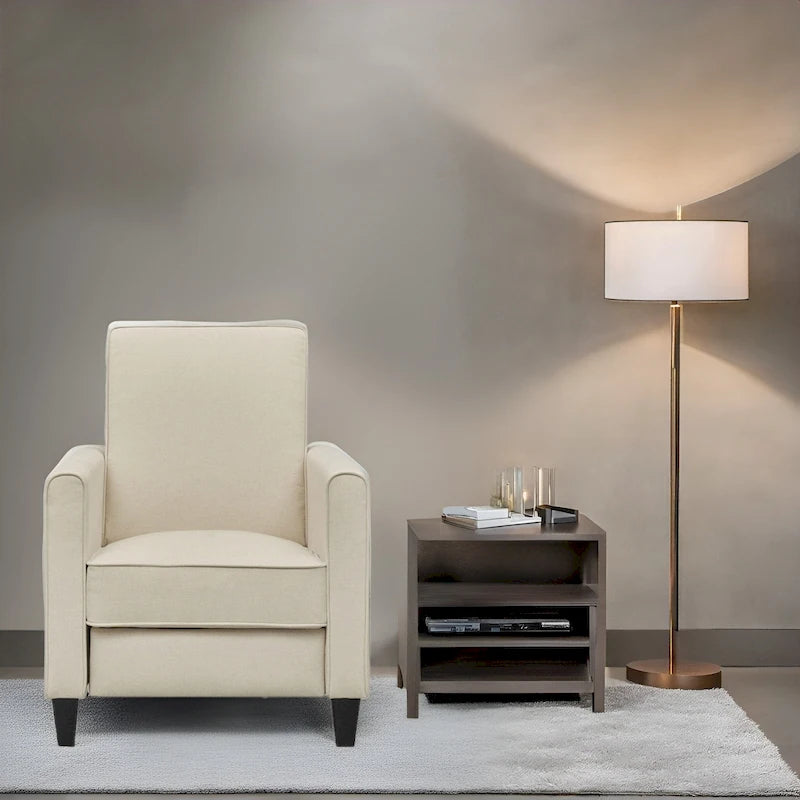 Πολυθρόνα home theater με ανάκλιση και μηχανισμό pushback - συμπαγής ανακλινόμενη πολυθρόνα με μπράτσο και ρυθμιζόμενο υποπόδιο, ιδανική για μικρούς χώρους