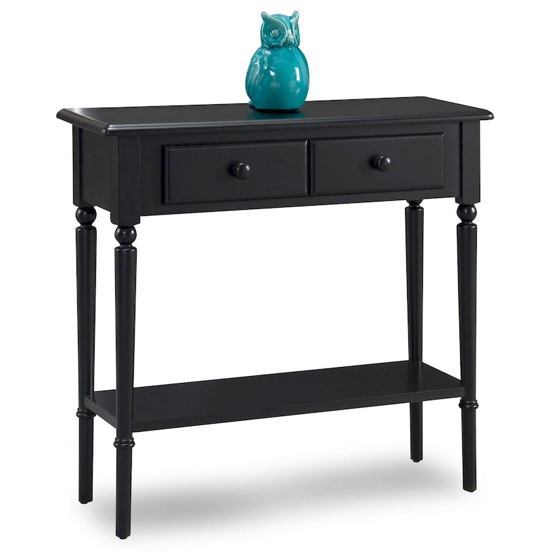 Mesa consola estrecha costera para recibidor con cajón y estante de exhibición