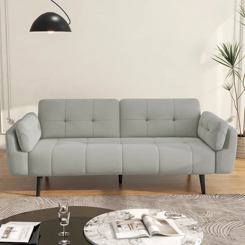 Divano letto futon convertibile moderno con schienale regolabile