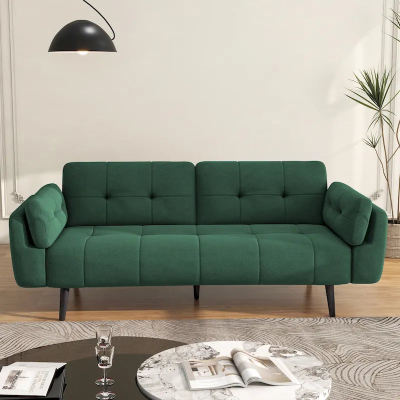 Divano letto futon convertibile moderno con schienale regolabile