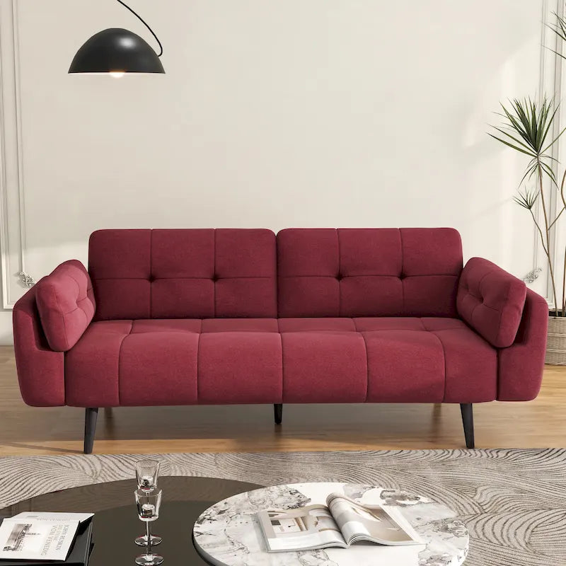 Divano letto futon convertibile moderno con schienale regolabile
