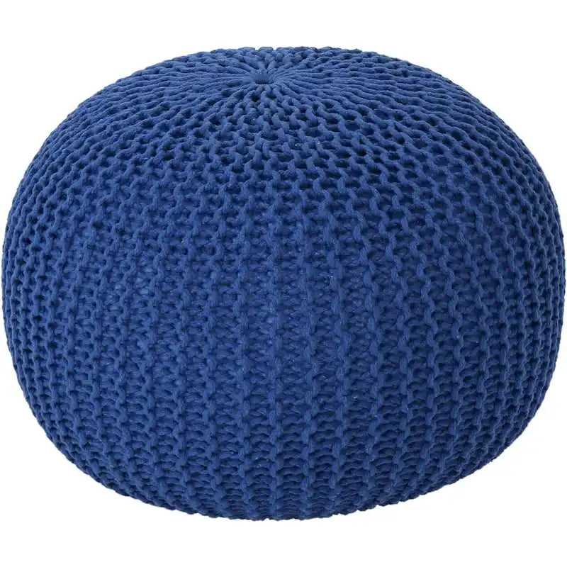 Puf tejido a mano de algodón con cordón trenzado, otomana - reposapiés - asiento decorativo tipo puf - mueble para sala y niños - 18x18x14