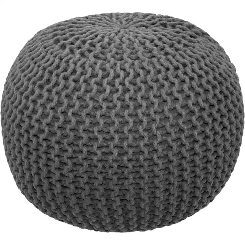 Puf tejido a mano de algodón con cordón trenzado, otomana - reposapiés - asiento decorativo tipo puf - mueble para sala y niños - 18x18x14