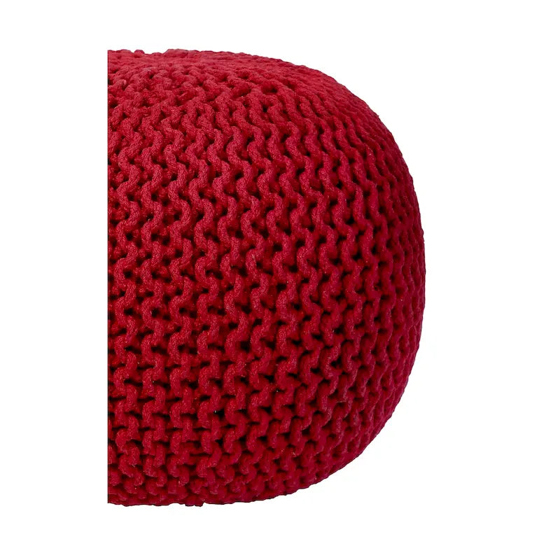 Puf tejido a mano de algodón con cordón trenzado, otomana - reposapiés - asiento decorativo tipo puf - mueble para sala y niños - 18x18x14