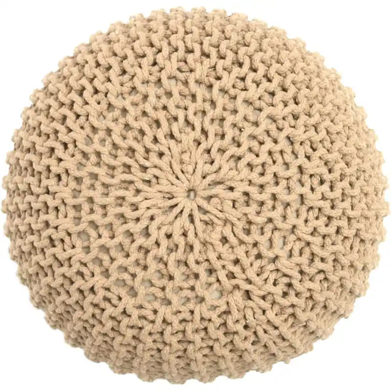 Puf tejido a mano de algodón con cordón trenzado, otomana - reposapiés - asiento decorativo tipo puf - mueble para sala y niños - 18x18x14