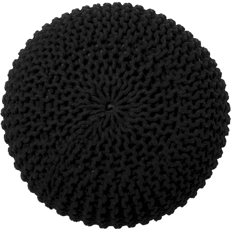 Puf tejido a mano de algodón con cordón trenzado, otomana - reposapiés - asiento decorativo tipo puf - mueble para sala y niños - 18x18x14