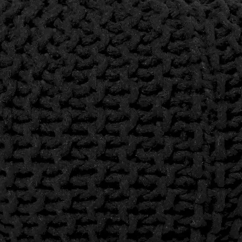 Puf tejido a mano de algodón con cordón trenzado, otomana - reposapiés - asiento decorativo tipo puf - mueble para sala y niños - 18x18x14