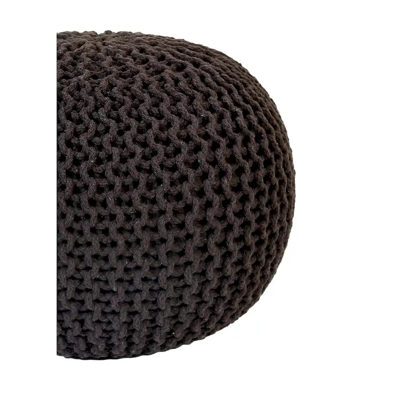Puf tejido a mano de algodón con cordón trenzado, otomana - reposapiés - asiento decorativo tipo puf - mueble para sala y niños - 18x18x14