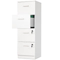 Archivador vertical con cerradura de 4 cajones para oficina en casa - blanco de 51 pulgadas