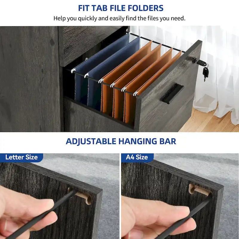 Archivador vertical con cerradura de 4 cajones para oficina en casa - blanco de 51 pulgadas