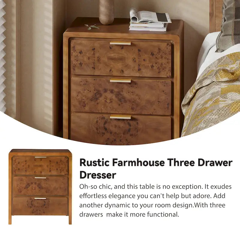 Farmhouse Nightstand with Rustic Distressed Wood Finish – Fully Assembled