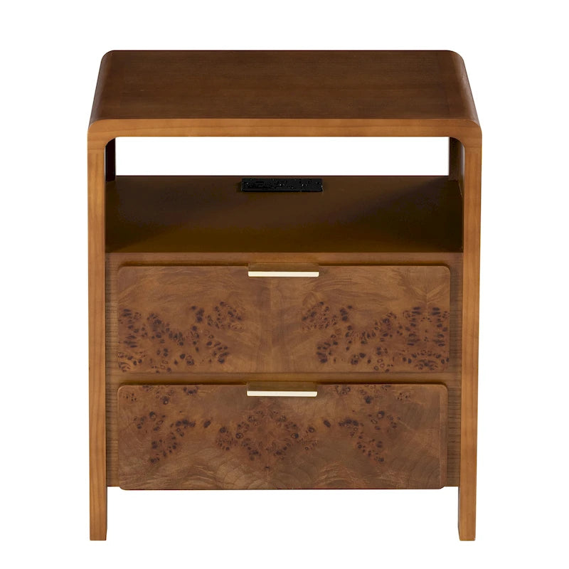 Farmhouse Nightstand with Rustic Distressed Wood Finish – Fully Assembled